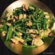 鶏肉と青菜(クレソンや小松菜)の七味和え