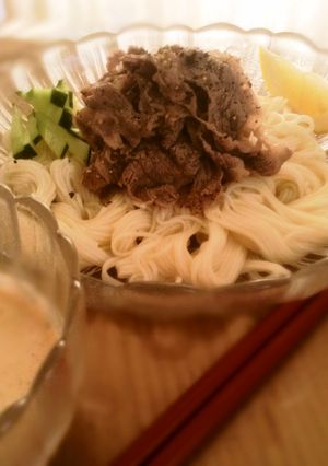 牛肉とレモンの＊クリームペッパーそうめん-レシピのメイン写真