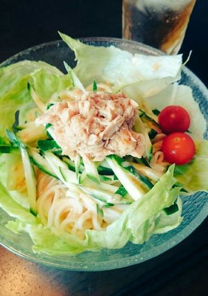 食欲がないときに！簡単冷や麦ツナサラダ-レシピのメイン写真