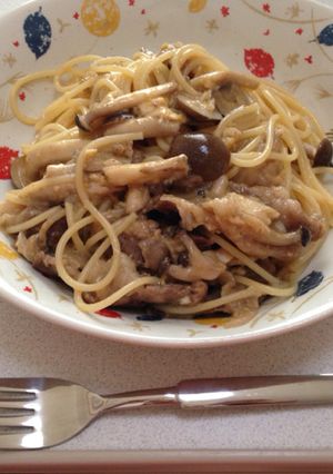 簡単！牛とぶなしめじの、すき焼き風パスタ-レシピのメイン写真