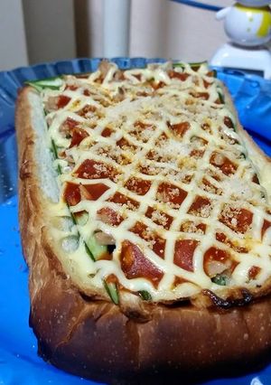 オクラとツナのピザソーストースト!-レシピのメイン写真
