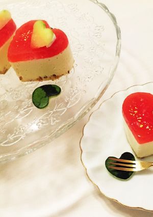 スイカのレアチーズケーキ♫*-レシピのメイン写真