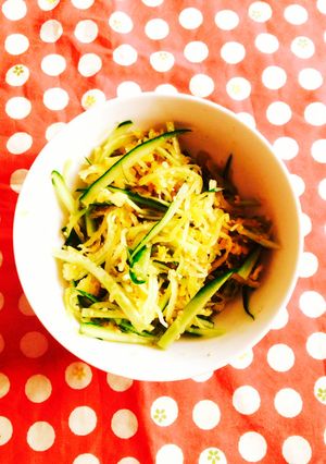 そうめんカボチャときゅうりの和え物-レシピのメイン写真
