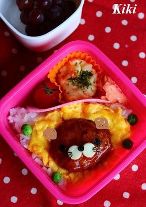 キャラ弁**ロコモコdeライオンさん-レシピのメイン写真