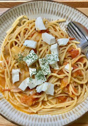 フレッシュトマトのワンパンパスタ-レシピのメイン写真