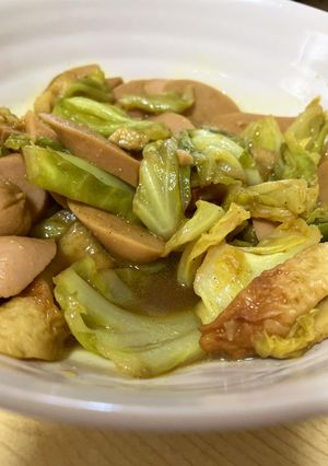 キャベツと練り物のカレー味炒め-レシピのメイン写真