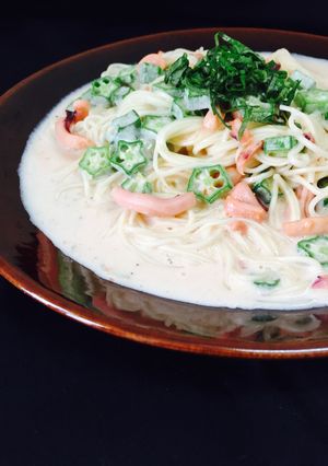 イカ明太とオクラのクリーム素麺❤️-レシピのメイン写真