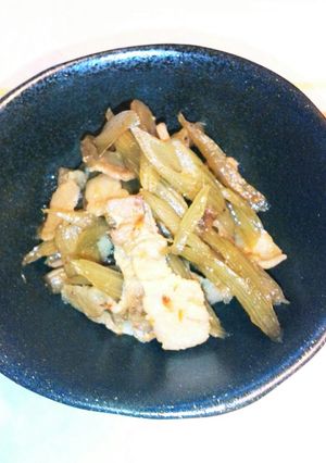 ふきと豚肉の甘辛炒め-レシピのメイン写真