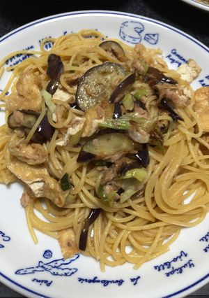 簡単♪油揚げナスのツナパスタ-レシピのメイン写真