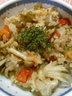 トマトと ピーマン きのこの炊き込みご飯-レシピのメイン写真