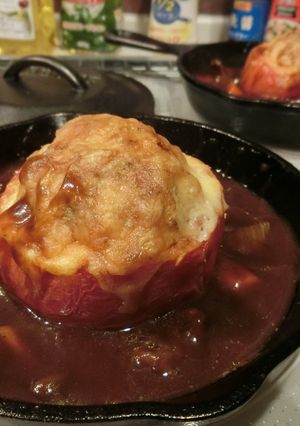 逆さまトマトハンバーグ-レシピのメイン写真