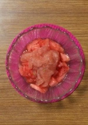夏の味♪スイカのシャーベットのせ-レシピのメイン写真