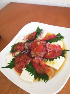 お豆腐でヘルシー和風カプレーゼ-レシピのメイン写真