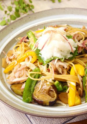 夏野菜で和風パスタ♡冷パスタでもOK!-レシピのメイン写真