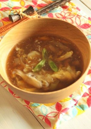 旨みたっぷり!炒めきのこのかきたま汁-レシピのメイン写真