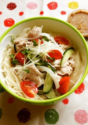 豚の冷しゃぶサラダ麺・自家製ゴマダレ-レシピのメイン写真