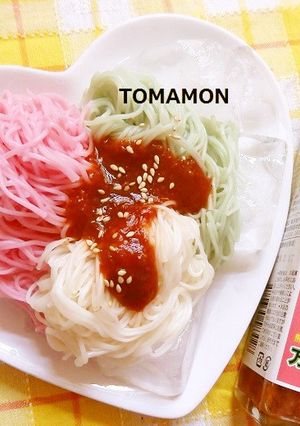茹でるだけ✨カラー素麺とまモンピューレ✨-レシピのメイン写真