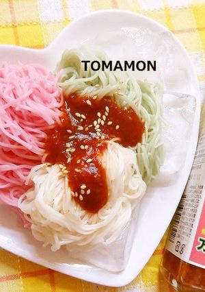 茹でるだけ✨カラー素麺とまモンピューレ✨-レシピのメイン写真