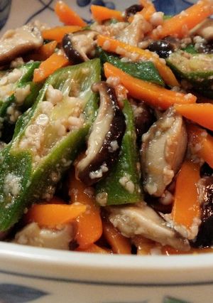 卵豆腐で♪オクラと椎茸のネバとろ煮-レシピのメイン写真