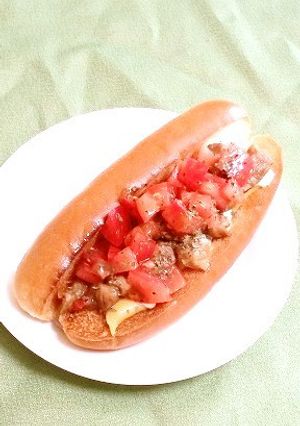 夏朝に豚丼とフレッシュトマトの角切ドッグ-レシピのメイン写真