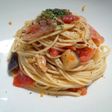 なすとトマトと生ハムの冷製パスタ
