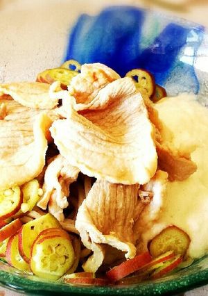 豚しゃぶおくらとろろ冷やし蕎麦♥-レシピのメイン写真
