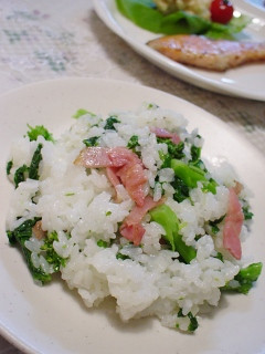 菜の花とベーコンのお手軽☆洋風混ぜご飯-レシピのメイン写真