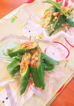 レンジで簡単☆オクラの中華胡麻和え。-レシピのメイン写真