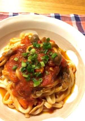 トマトうどん☆キノコ入り-レシピのメイン写真