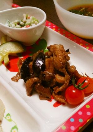 ローズヒップで☆豚と茄子の炒め物-レシピのメイン写真