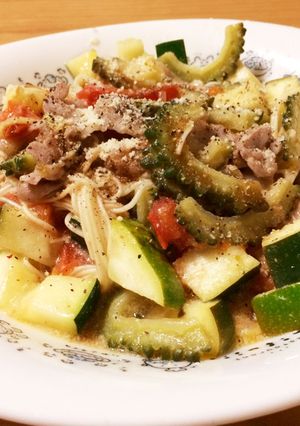 ハーブたっぷり！あっさり夏野菜豆乳素麺-レシピのメイン写真