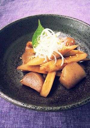牛蒡と蒟蒻の煮物～甘辛味付け-レシピのメイン写真