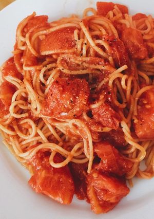 旅人に教えてもらった トマトパスタ-レシピのメイン写真