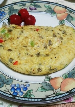 余ったお素麺で☆スパニッシュオムレツ風♪-レシピのメイン写真