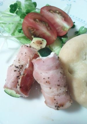 お弁当に！鶏むね肉のズッキー二ベーコーン-レシピのメイン写真