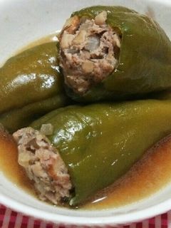 簡単★ピーマンの肉詰め煮-レシピのメイン写真