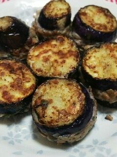 ナスのひき肉はさみ焼き-レシピのメイン写真