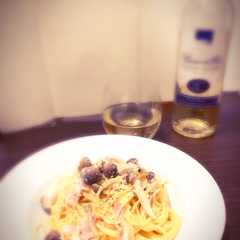 本格ベーコンときのこのクリームパスタ-レシピのメイン写真