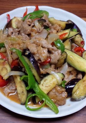 茄子とピーマンと豚肉の味噌炒め-レシピのメイン写真