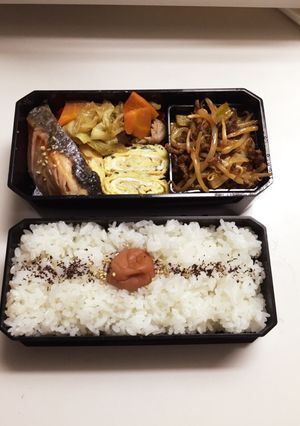【弁当男子】セロリのもやし肉味噌炒めと鮭-レシピのメイン写真