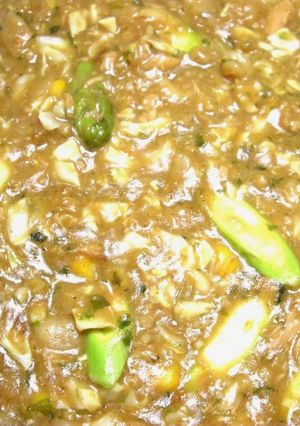 夏野菜のシーチキンカレーもんじゃ！-レシピのメイン写真