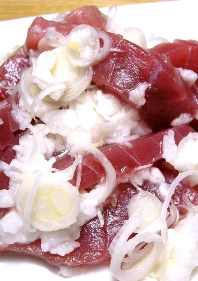 手を汚さず簡単に！ マグロの山かけ！-レシピのメイン写真