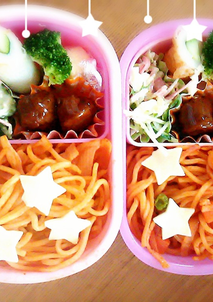 幼稚園のお弁当　簡単焼きそばでナポリタン-レシピのメイン写真
