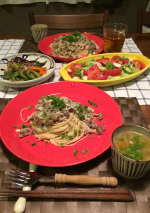 牛肉ときのこのラグーソースパスタ-レシピのメイン写真