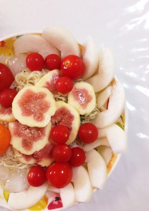 ランチ☆果物と冷やしぶっかけ塩らーめん-レシピのメイン写真