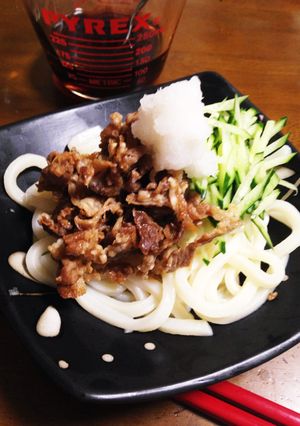 牛肉のしぐれ煮とおろしの冷やしうどん-レシピのメイン写真