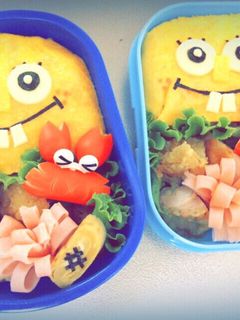 キャラ弁❁スポンジボブ-レシピのメイン写真
