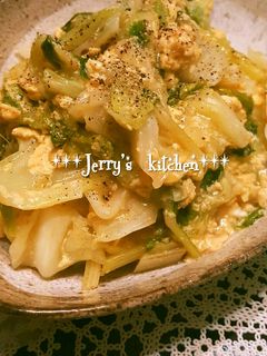 鍋キューブ×キャベツのふんわり卵とじ♡-レシピのメイン写真