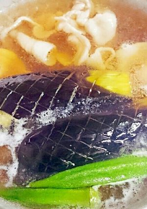 簡単！オカンの夏野菜と豚バラの揚げ浸し！-レシピのメイン写真