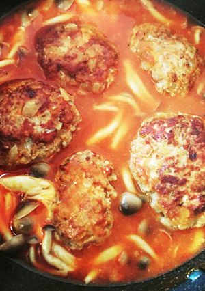高野豆腐でかさ増し！煮込みハンバーグ-レシピのメイン写真